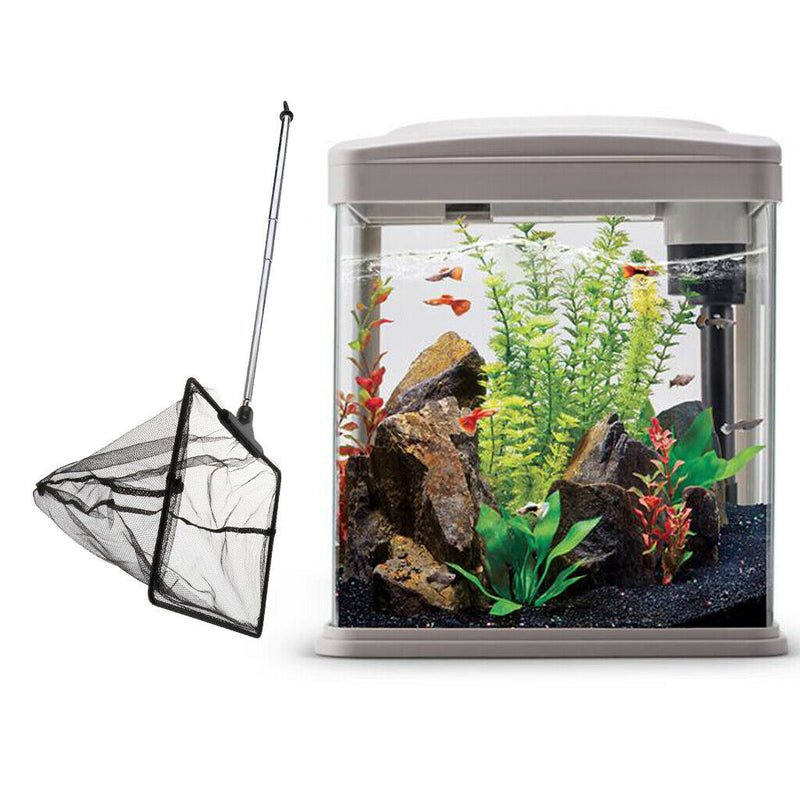 2x Fish Net Retractable Aquarium Fishing Pocket Shrimp Catching Supplies L