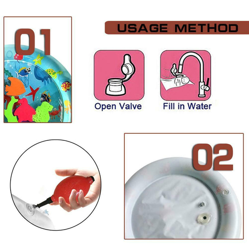 Baby Kids Water Play Mat Inflatable Thicken PVC Infant Gym Playmat Toys