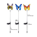 3 Pack Solar Stake Multi Color Changing LED Lights Butterflies Fiber Optic A8B5