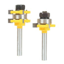 2pcs Adjustable Tongue&Groove Router Bit Set 8mm Shank Woodworking Tool