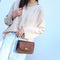 Crocodile Leather Messenger Bag Women Retro Purse Shoulder Handbag (Brown)