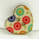 100x Multicolor Heart Shaped Wood Sewing Buttons Scrapbooking