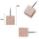 50 Pieces Map Tacks Wood Push Pins Wooden Head Steel Point Home Office Projects