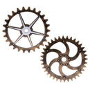 2 pieces Rustic Industrial Wooden Wall Hanging Gear Home Bar Art Decor 29CM