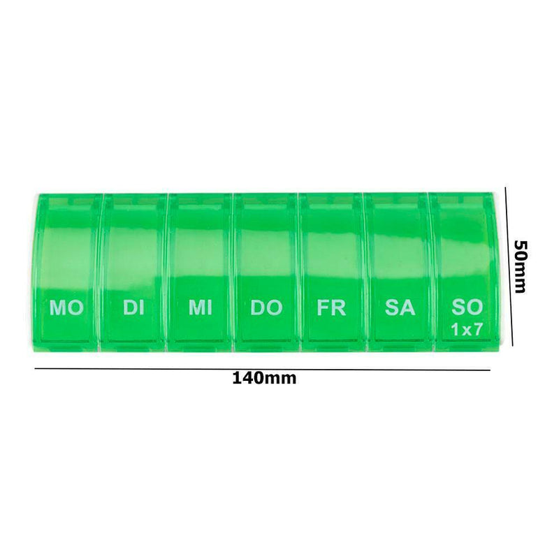 7 Days Pill Case 7 Grids Mini Medicine Splitter Tablet Storage Box (Green)