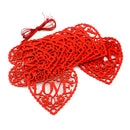 10pcs/bag Wooden Hollow Love Heart Pendants Wedding Valentines Day Decor A