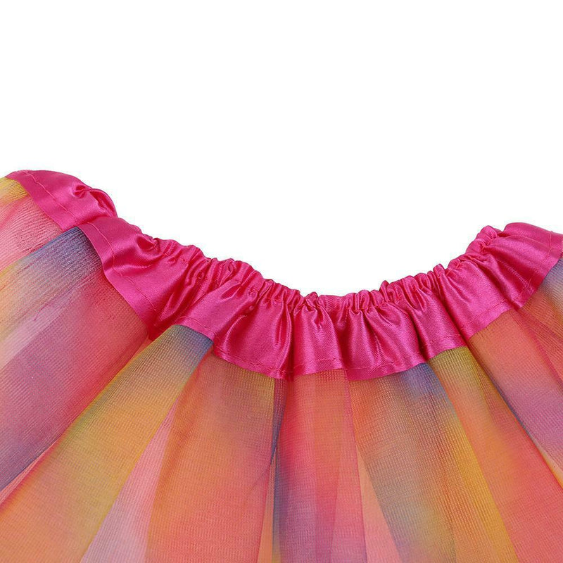 Baby Girl Rainbow Tutu Skirt Kids 3 Layers Tulle Skirt Dancewear Cake Skirt
