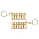 Golden Chinese Accounting Tool 8 Rows Abacus KeyChain Ring Keych ME FT