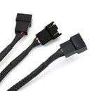 1 To 3 Way Splitter Sleeved 4-Pin PWM Connector Fan Extension Cable New 1pcs