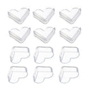 12pcs Transparent Corner Cushions Soft Protectors Clear Guard F. Desk Table Edge