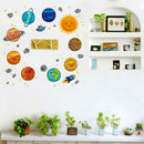 Cute Cartoon Planets Removable Wall Stickers Waterproof Kids Bedroom Decals