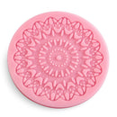diy round lace flower silicone fondant mold chocolate cupcake baking mould FT