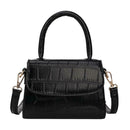 Alligator Pattern Shoulder Handbags PU Leather Women Crossbody Bags (Black)
