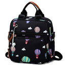 Mummy Balloon Printed Diaper Bag Waterproof Maternity Baby Backpack (Black)