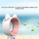Cartoon USB 3 Speed Adjustable Bladeless Fan Desktop Cooling Fan (White)