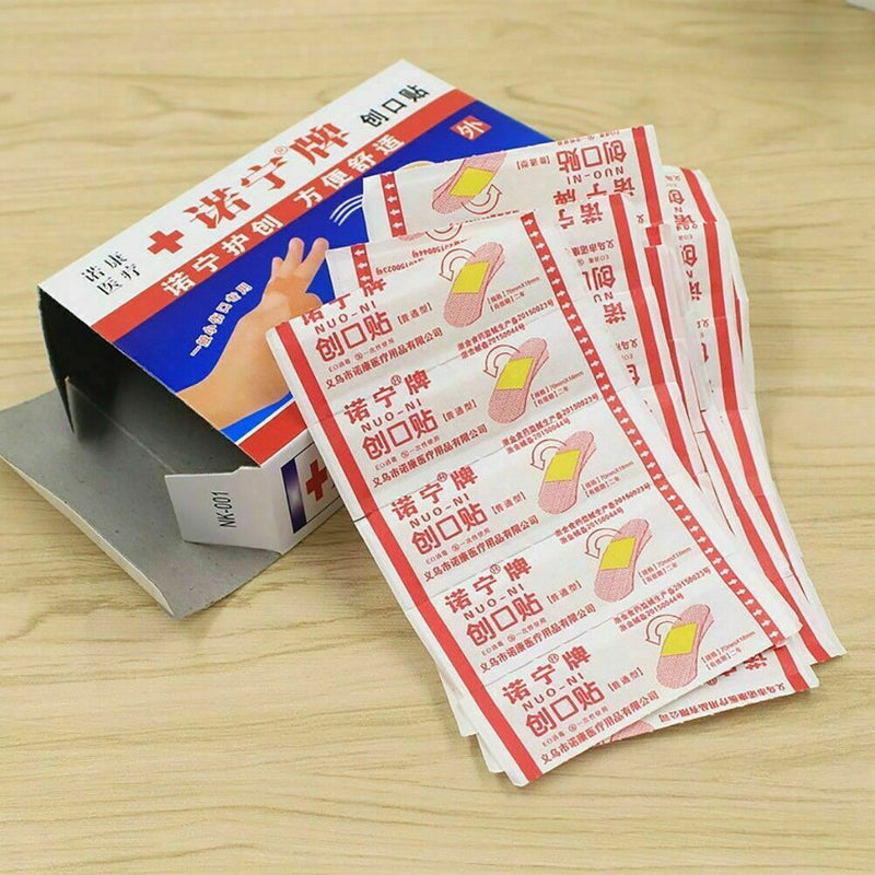 100 x Strips Band Aid PE Waterproof Bandages Medical Adhesive E5K1 Bandages T5L3