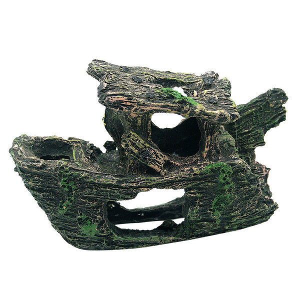 Aquarium Ornament Wreck Destory Boat Sculpture   Tank Artificial Decor