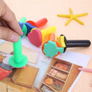 6pcs/set Plastic Sponge Paint Graffiti Brushes DIY Drawing Toys Seal Tools