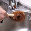 Coconut Brown Non-stick Oil Long Handle Pot Brush Flat Wash Cleaning Dish Brush
