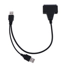 SATA to USB 2.0 Dual 22pin Adapter Cables External Power For 2.5''' Ssd  Kw