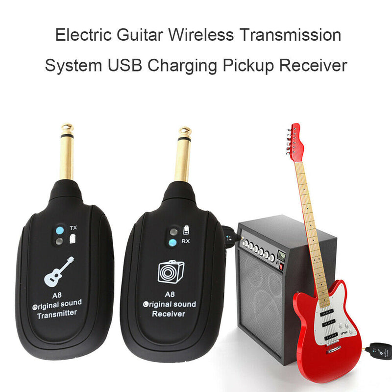 Electric Guitar Wireless Transmission System USB Charging Pickup Receiver  A