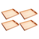 4-Pack Montessori Trays Beads Storage Holder with Handle for Early Teaching