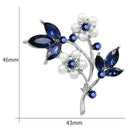 Exquisite Temperament Blue Crystal Brooch Physiology Coniferous Women'S Bro