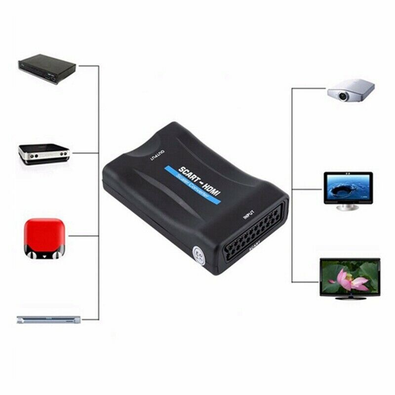 HDMI to SCART Composite Video Converter Audio Adapter with USB Cable for SK I3P5