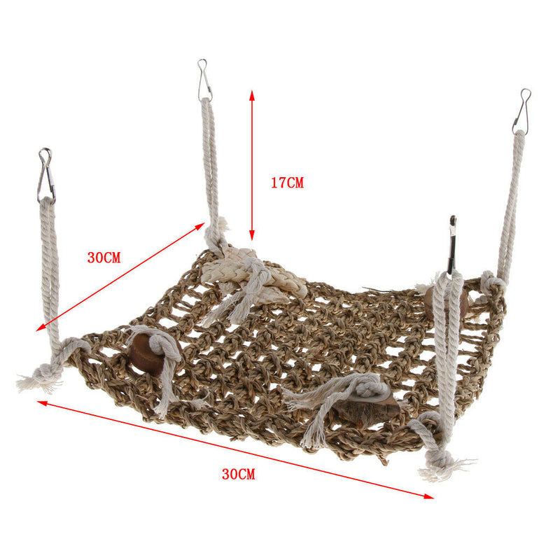 Bird Parrot Parakeet Budgie Cockatiel Cage Grass Hammock Swing Hanging Bite Chew