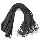 Black Lanyards 50 PCS Badge Lanyards with Clip Office Neck Flat Bulk Lanyar