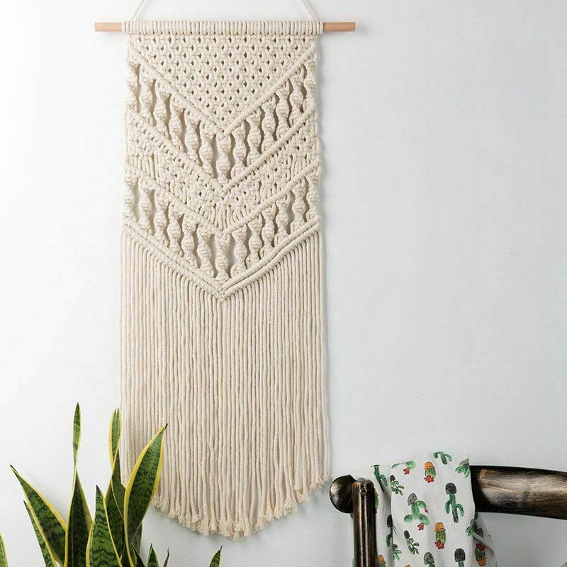 Macrame Woven Wall Hanging - Boho Chic Bohemian Room Geometric Art Decor -  G4S4