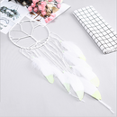 Luminous Feather Glow  in Dark Dream Catcher Night Bedroom Hanging White Gift