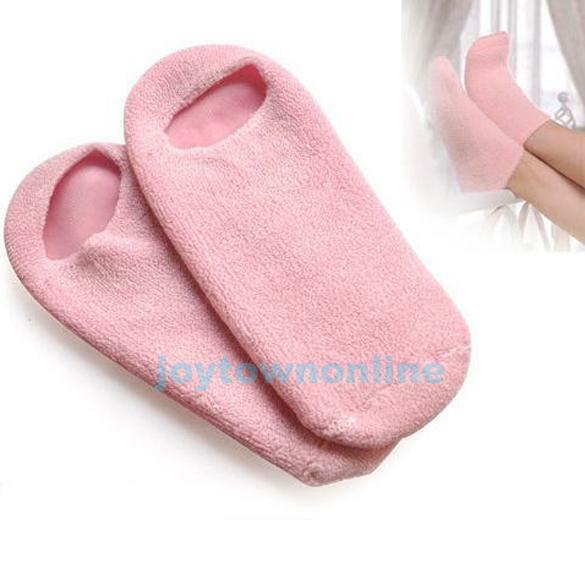 1 Pair Pink Spa Moisturizing Gel Soft Socks Cracked Skin Treatment Foot Care
