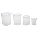 50 150 250 500 ml Laboratory transparent plastic measuring cup 4 pieces. To
