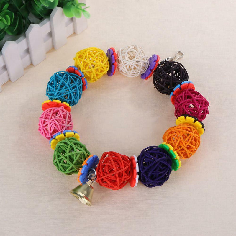 Parrot Toys Bell Vine Balls Bird Bite Climb Chewing Cage Swing Hanging Decor
