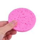 Natural Plant Fiber Face Wash Cleansing Round Sponge Beauty Makeup Tool PinkJR