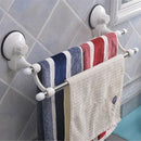 18.5 Inch Double Bars Suction Cup Towel Rail Holder Storage Racks Wall Moun