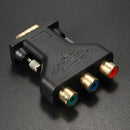 3 RCA RGB Video Female To HD 15-Pin VGA Component Video Jack Adapter Plug -Q