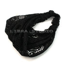1pcs Lady Wide Lace Floral Hairband Headband Wrap Turban  Black