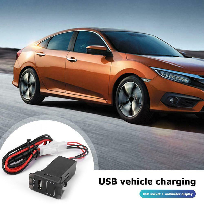 12V 24V to 5V 2.1A Adapter with Blue LED Voltmeter for Suzuki USB Car Charger