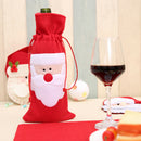 Red Wine Bottle Cover Bags Snowman Santa Claus Christmas Decoration Xmas Sequ JR