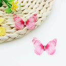 50Pcs Gradient Color Organza Fabric Butterfly Appliques 38Mm Translucent Ch