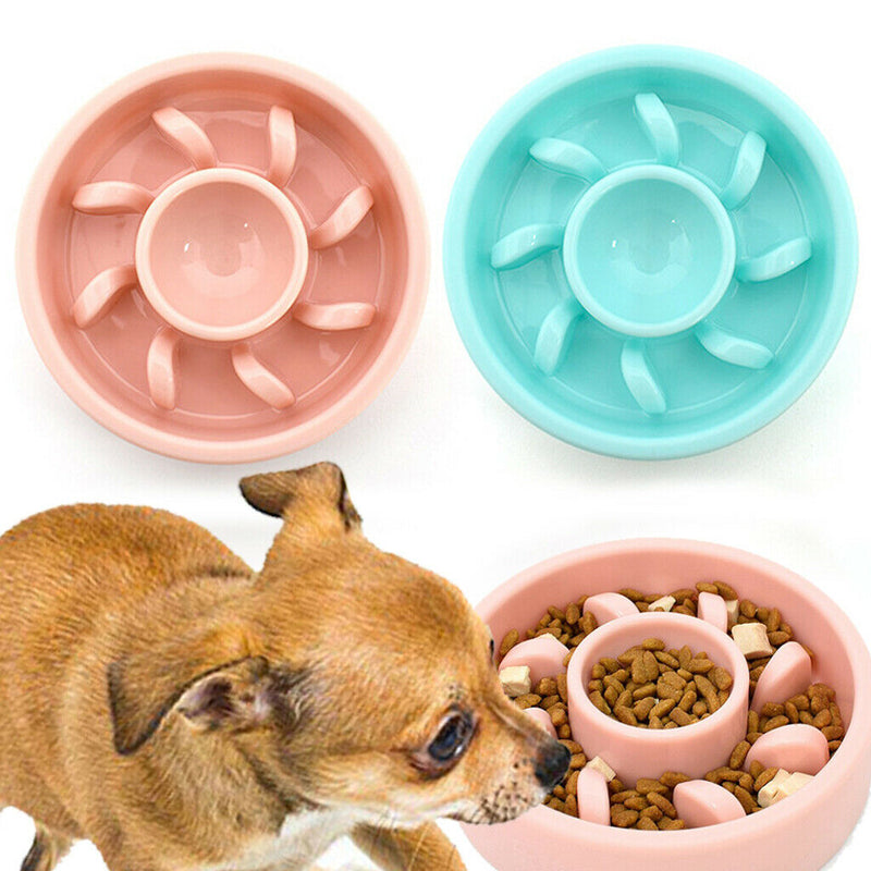 2x Pet Dog Food Slow Feeder Pet Cat Anti-Gulping Food