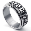 Jewelry Men Ring, Stainless steel, Spinning Spinner Tibetan Mantra Om Mani  X7L6