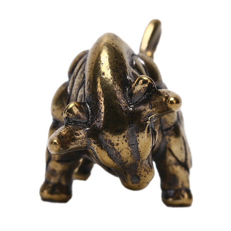 Solid Brass Bull Keychain Pendant Zipper Head Accessories Tools Outdoor Key R Gn