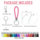 146Pcs Acrylic Keychain Blanks Tassels Pendant Key Ring with Chain DIY Hanging