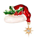 Brooch for Christmas Series Hat Shape Christmas Buttonhole Pins Badge Jewel