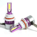 1 Pair COB LED Car Headlight Bulbs 72W Headlamp Fog Light Purple (9004) A