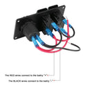 LED Rocker Switch Panel Breaker 3.1A Dual USB Port for Auto Car Yacht Marin Q6O2
