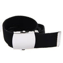 Unisex Black canvas belt buckle belt closure